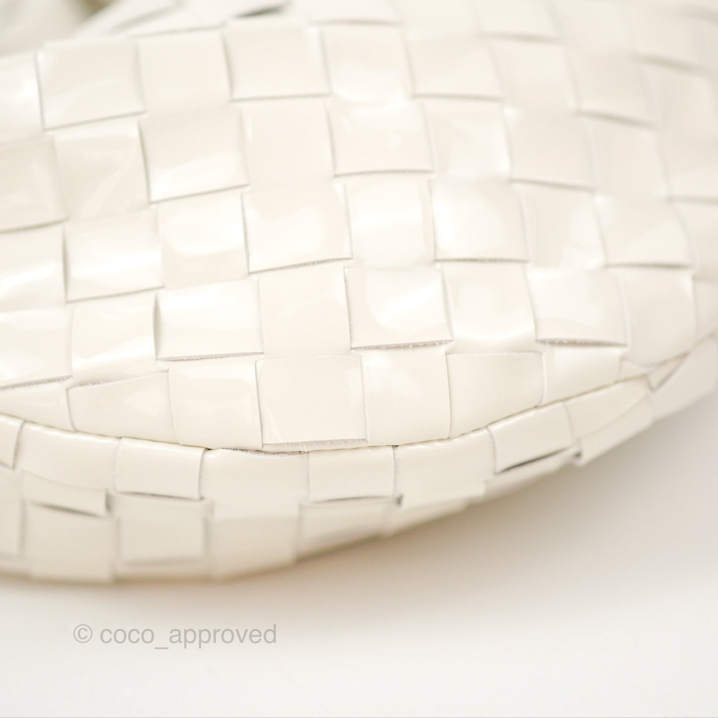 Bottega Veneta Mini Jodie Bag Intrecciato White Patent