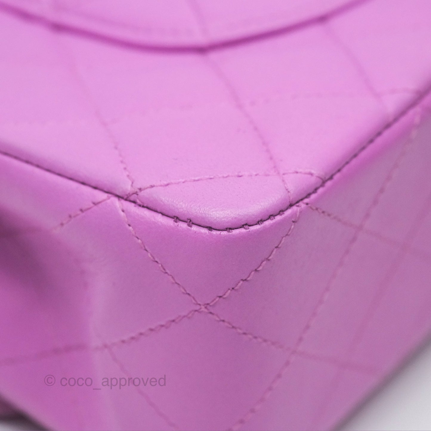 Chanel Medium Classic Flap Quilted Purple Lambskin Silver Hardware