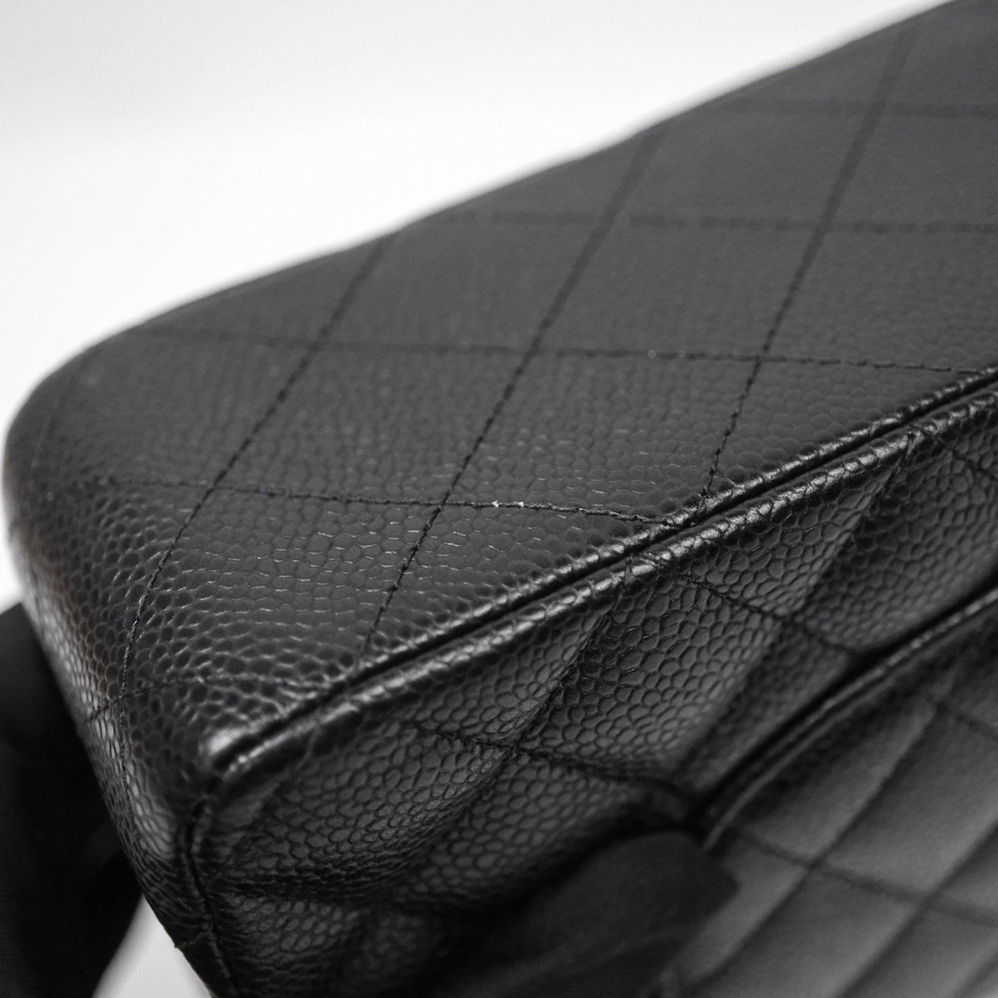 Chanel Classic M/L Medium Flap Quilted Black Caviar Gold Hardware