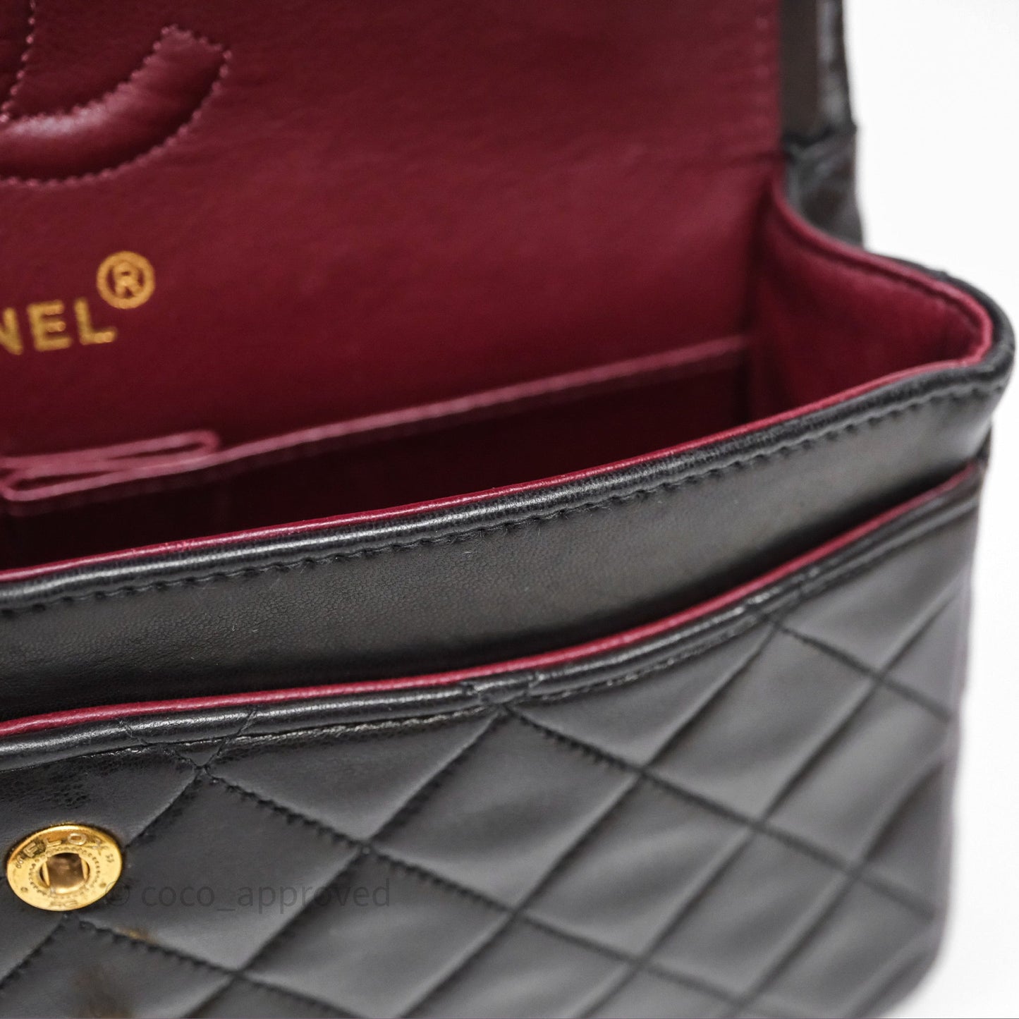 Chanel Vintage Lambskin Small Double Flap Bag Black Gold Hardware