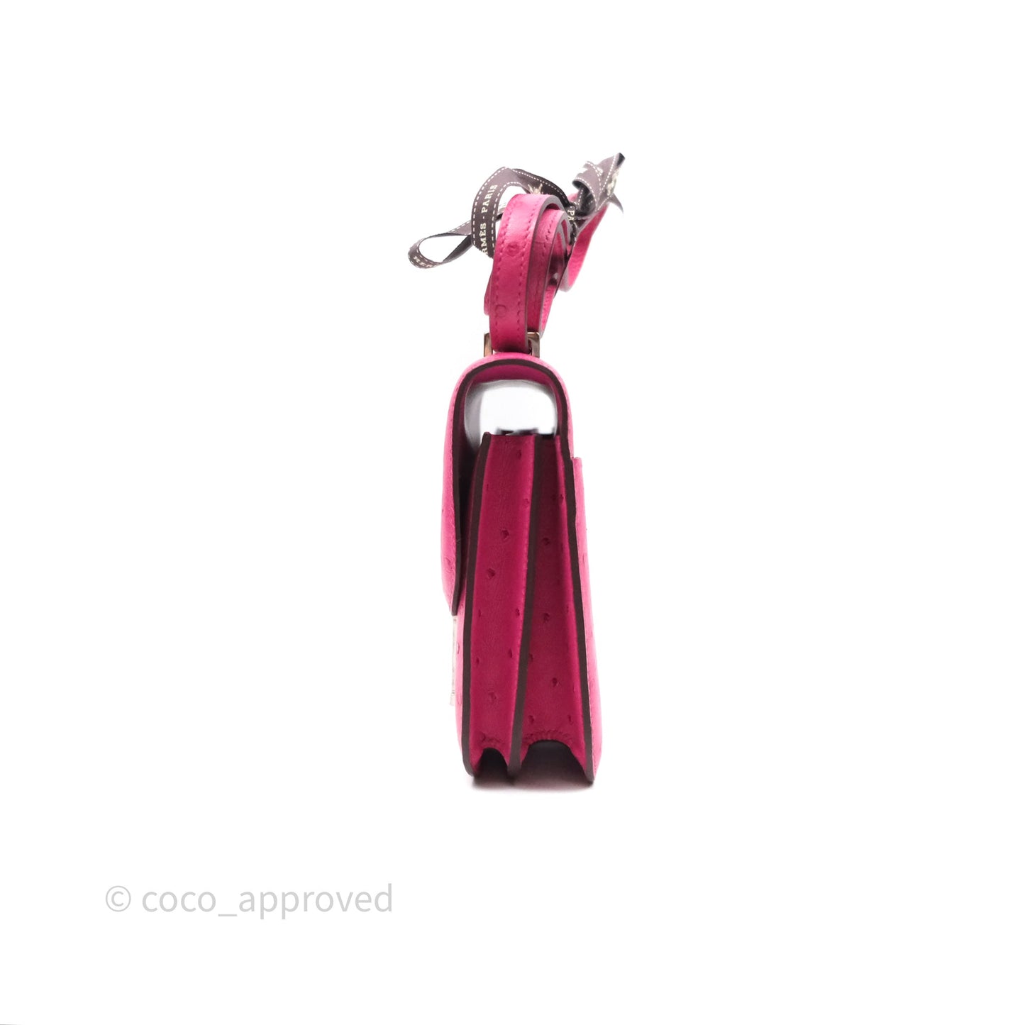 Hermès Constance Mini 18cm Rose Tyrien E5 Ostrich Palladium Hardware