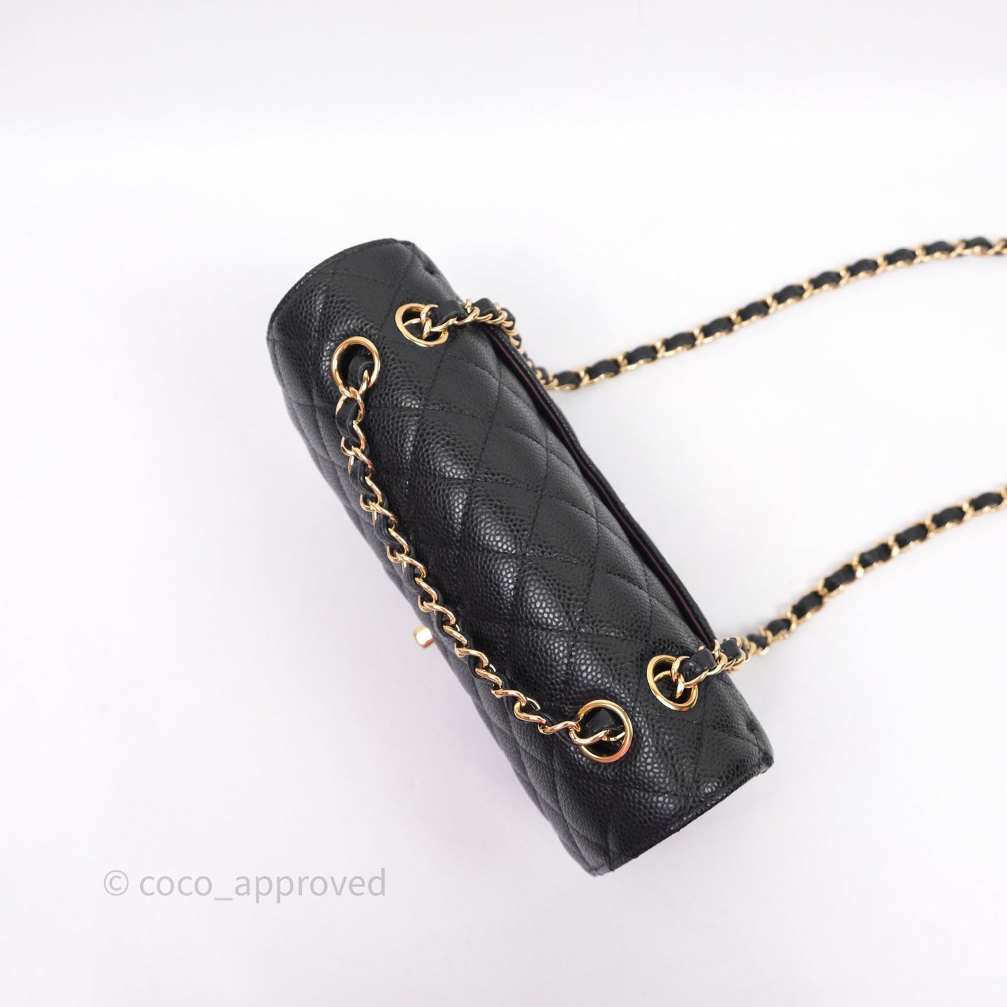 Chanel Small S/M Classic Flap Quilted Black Caviar Gold Hardware
