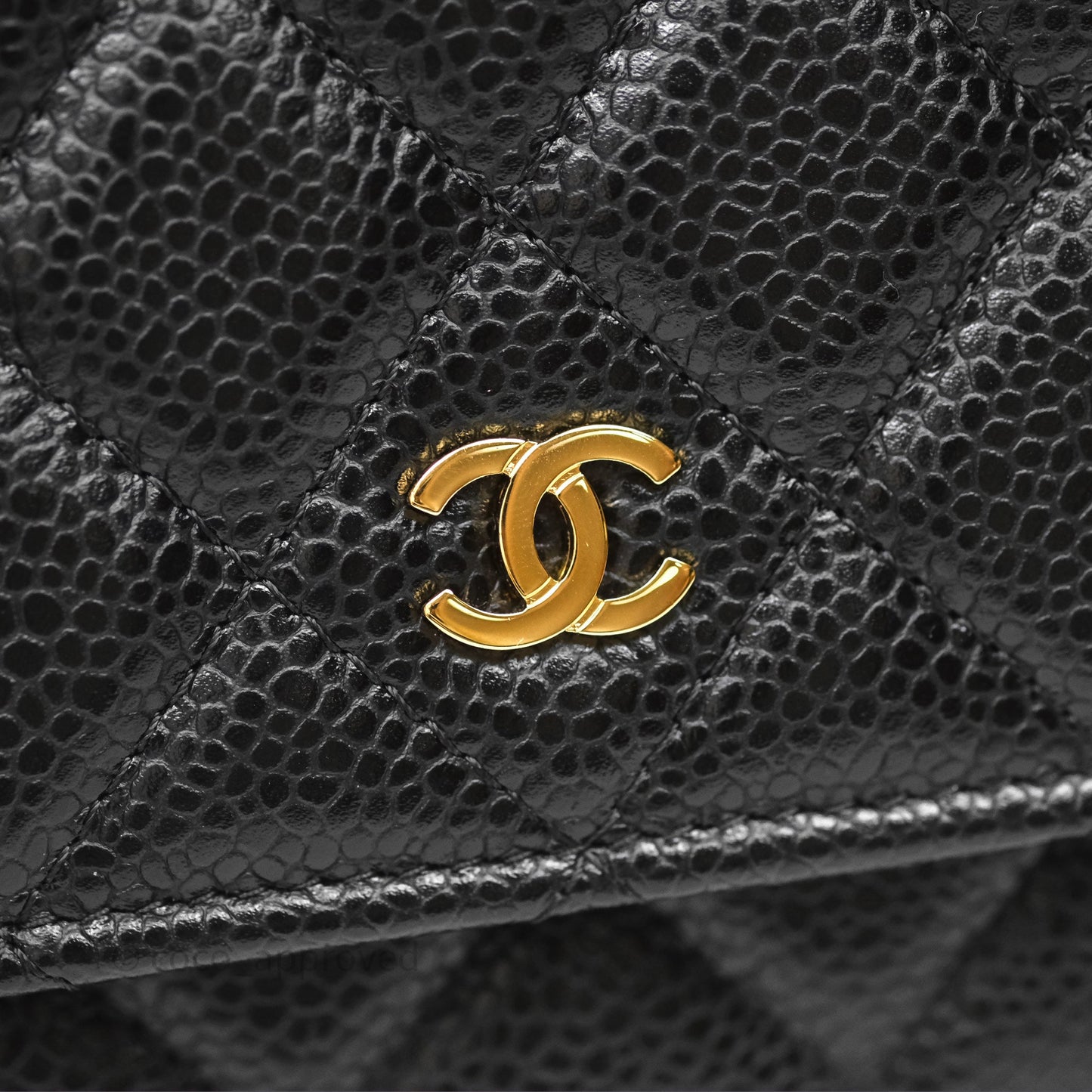 Chanel Classic Wallet On Chain WOC Quilted Black Caviar Gold Hardware