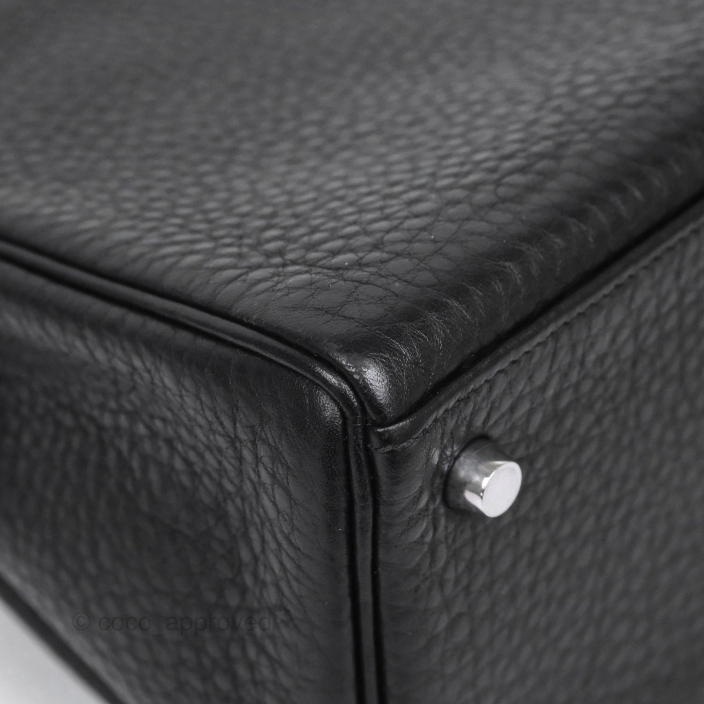 Hermès Kelly 28 Retourne Noir Black 89 Clemence Palladium Hardware