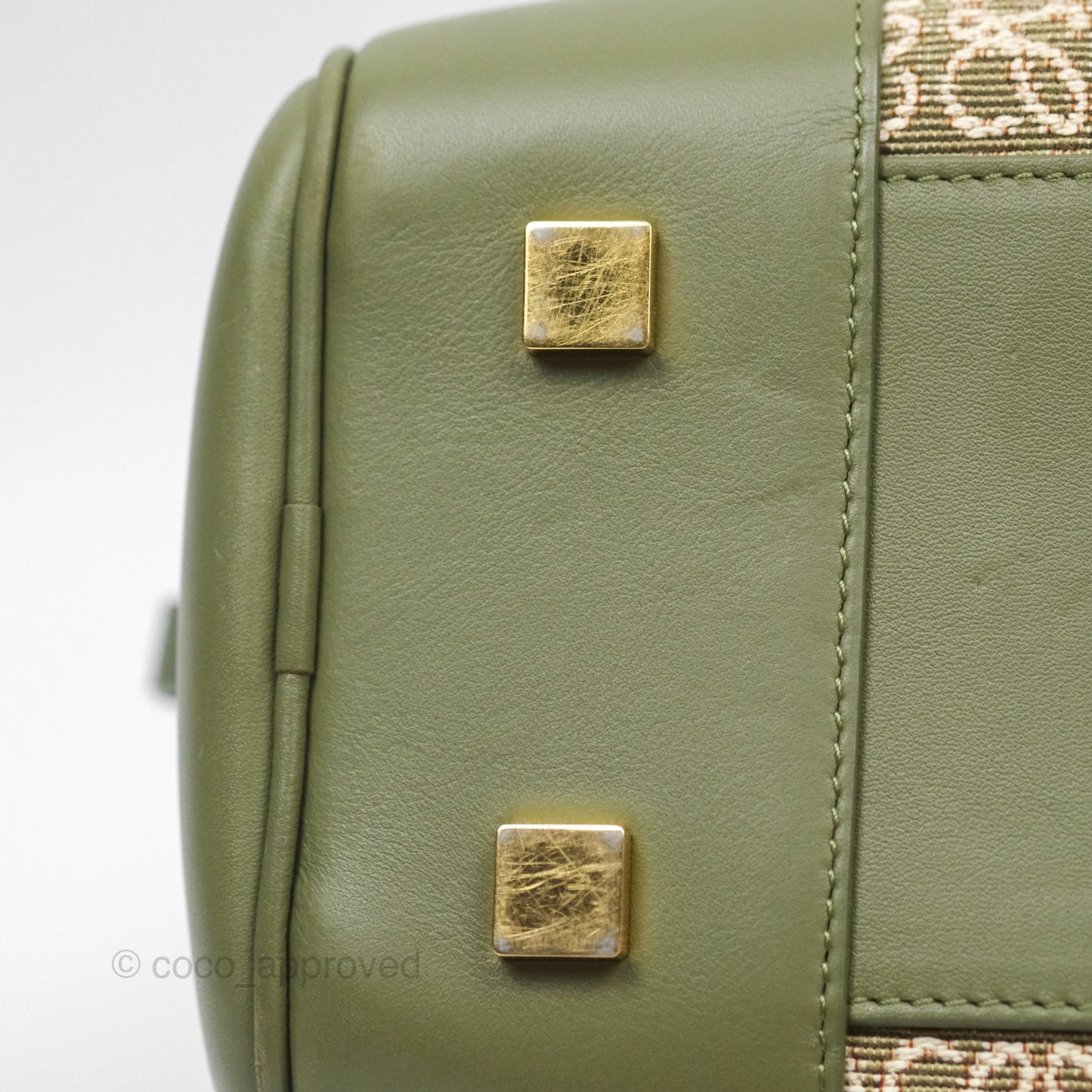 Loewe Amazona 19 Square Green/ Avocado Green in Anagram Jacquard and Calfskin