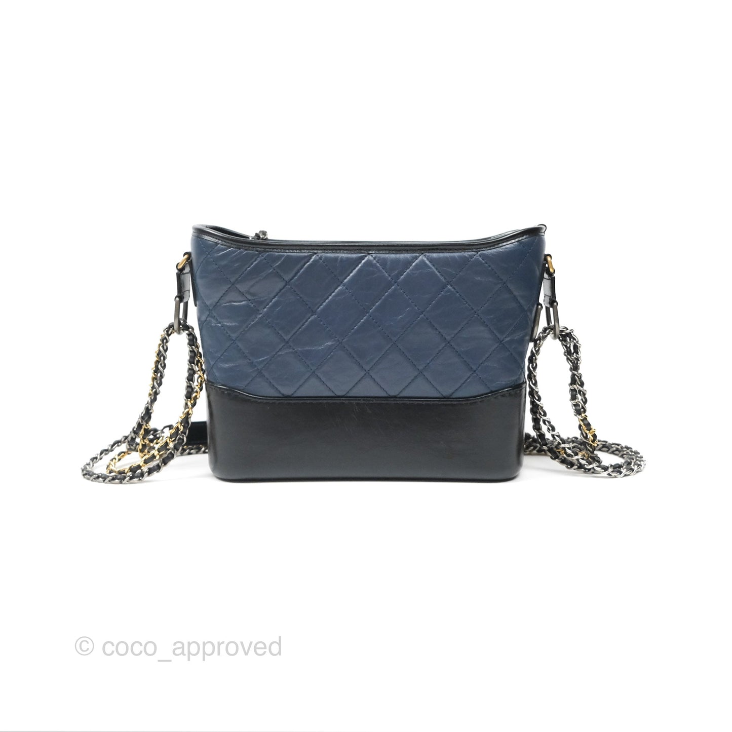 Chanel New Medium Gabrielle Hobo Quilted Navy Black Aged Calfskin