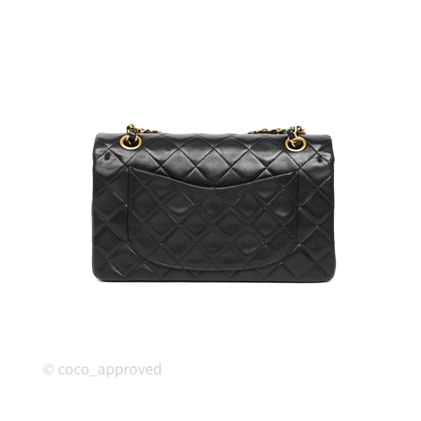 Chanel Vintage Small Classic Flap Black Lambskin 24K Gold Hardware