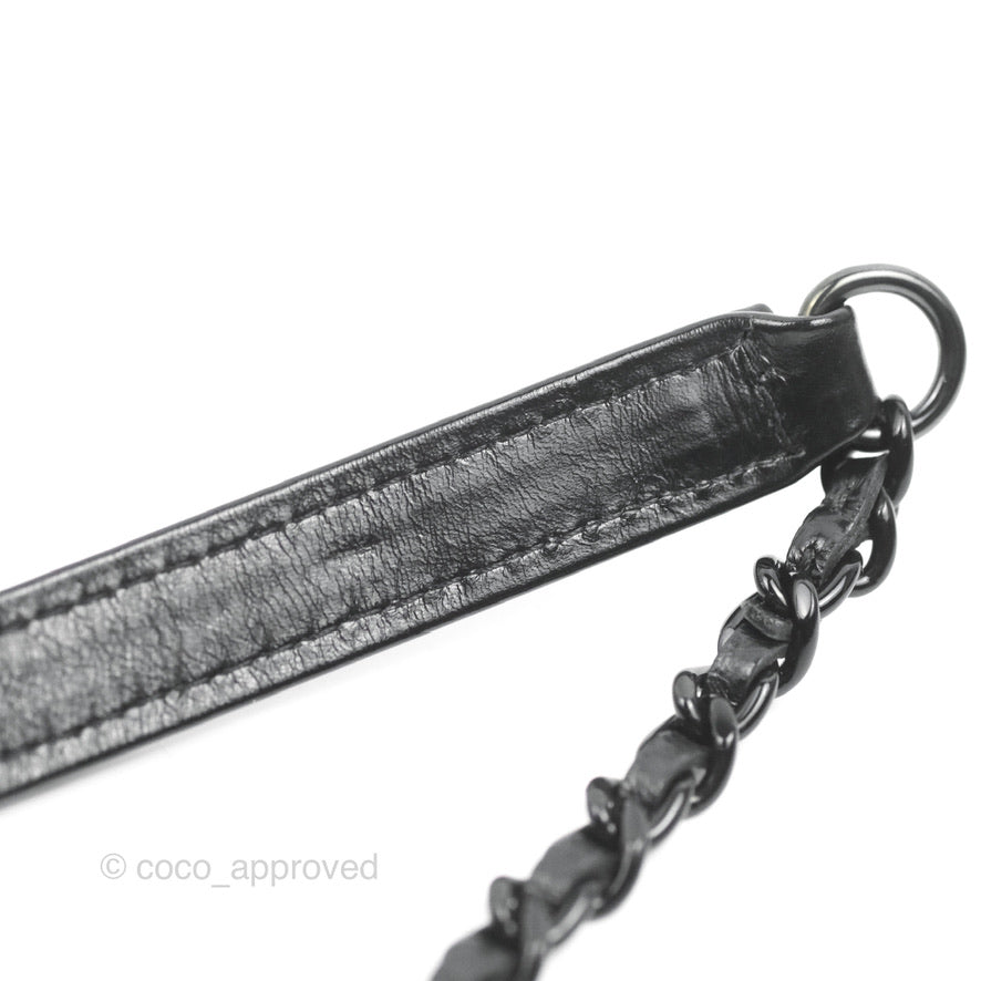 Chanel Gabrielle Clutch With Chain Aged Calfskin So Black