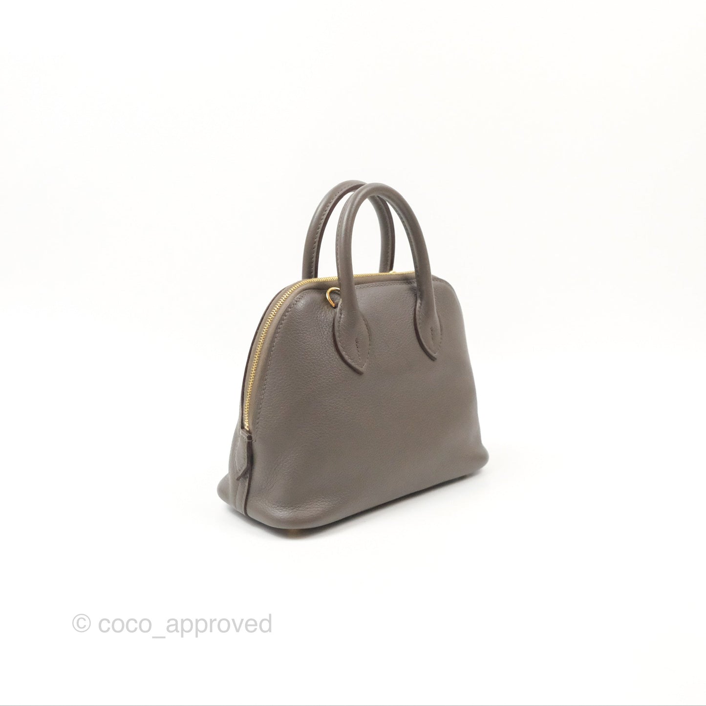 Hermès Bolide Mini 1923 Gris Etain 8F Evercolor Gold Hardware