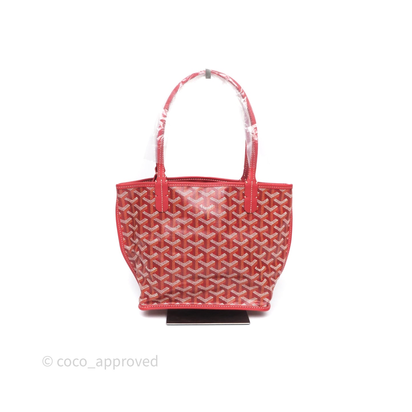 Goyard Anjou Mini Tote Bag Red Goyardine Canvas