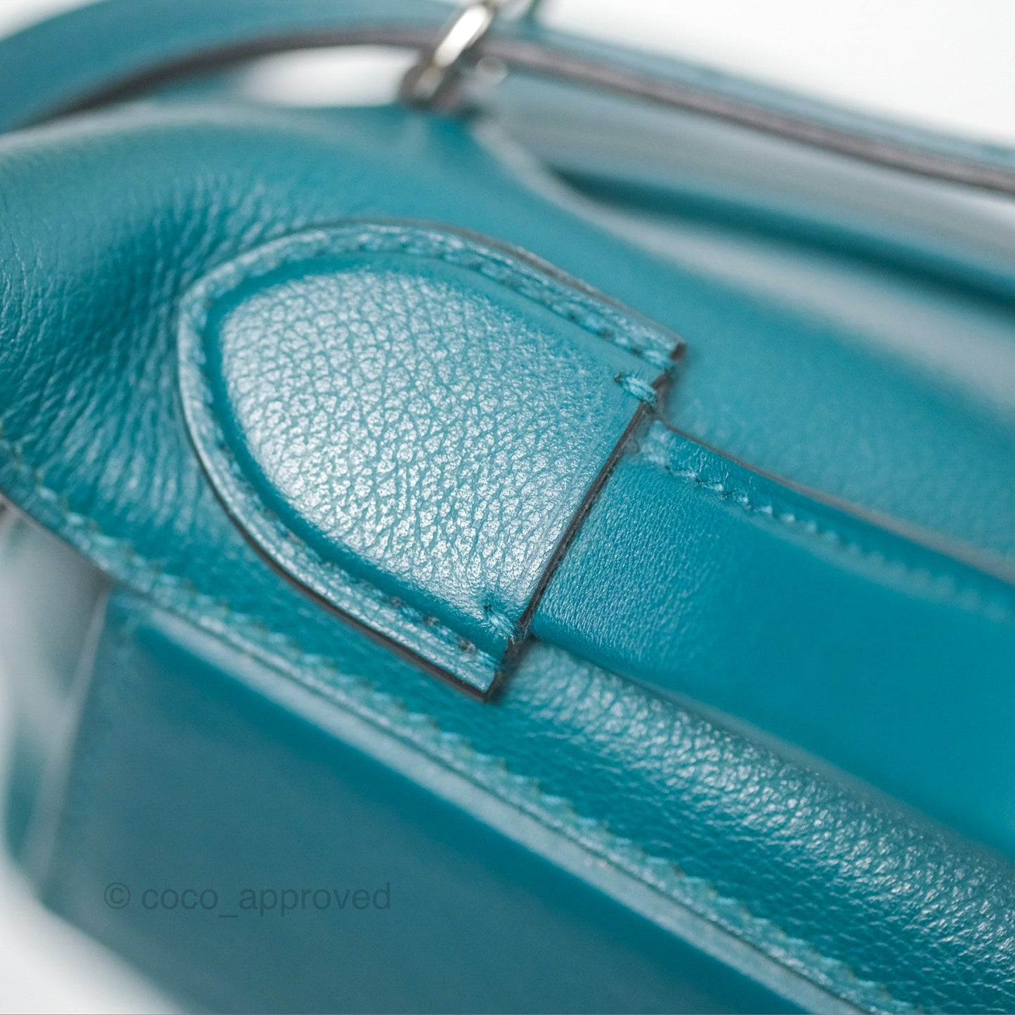 Hermès 24/24 21 Mini Vert Bosphore Evercolor Swift Palladium Hardware