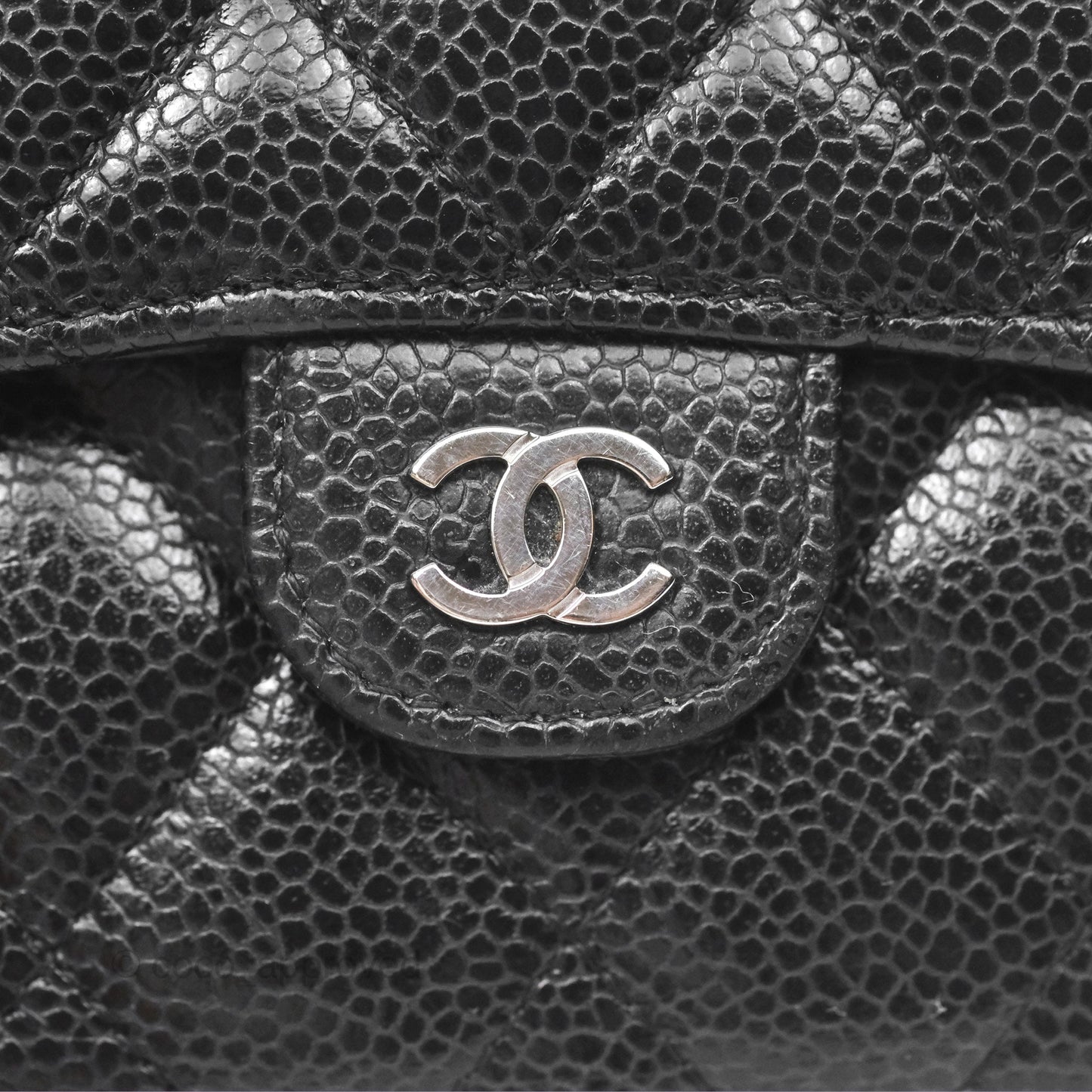 Chanel Classic Short Flap Wallet Black Caviar Silver Hardware