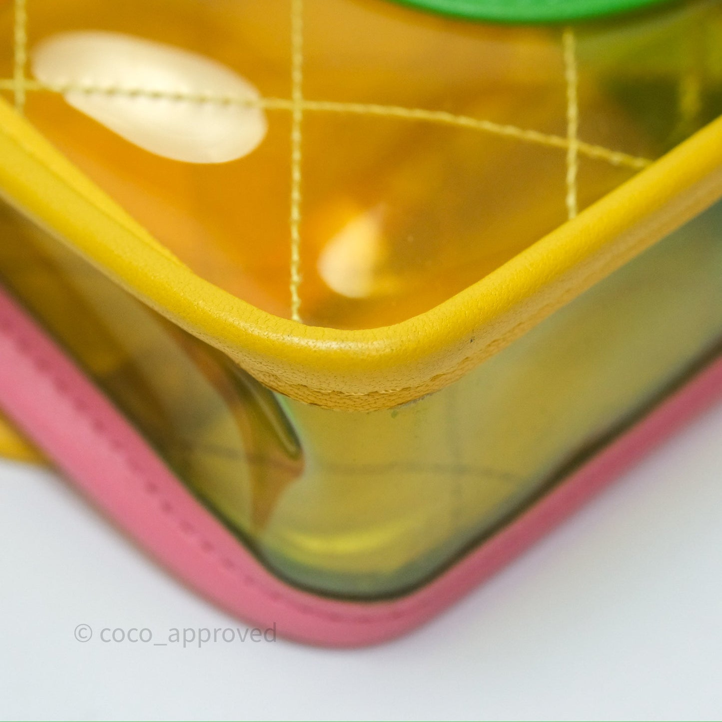 Chanel Mini Coco Splash Flap Bag PVC Lambskin Pink/Yellow/Green Silver Hardware