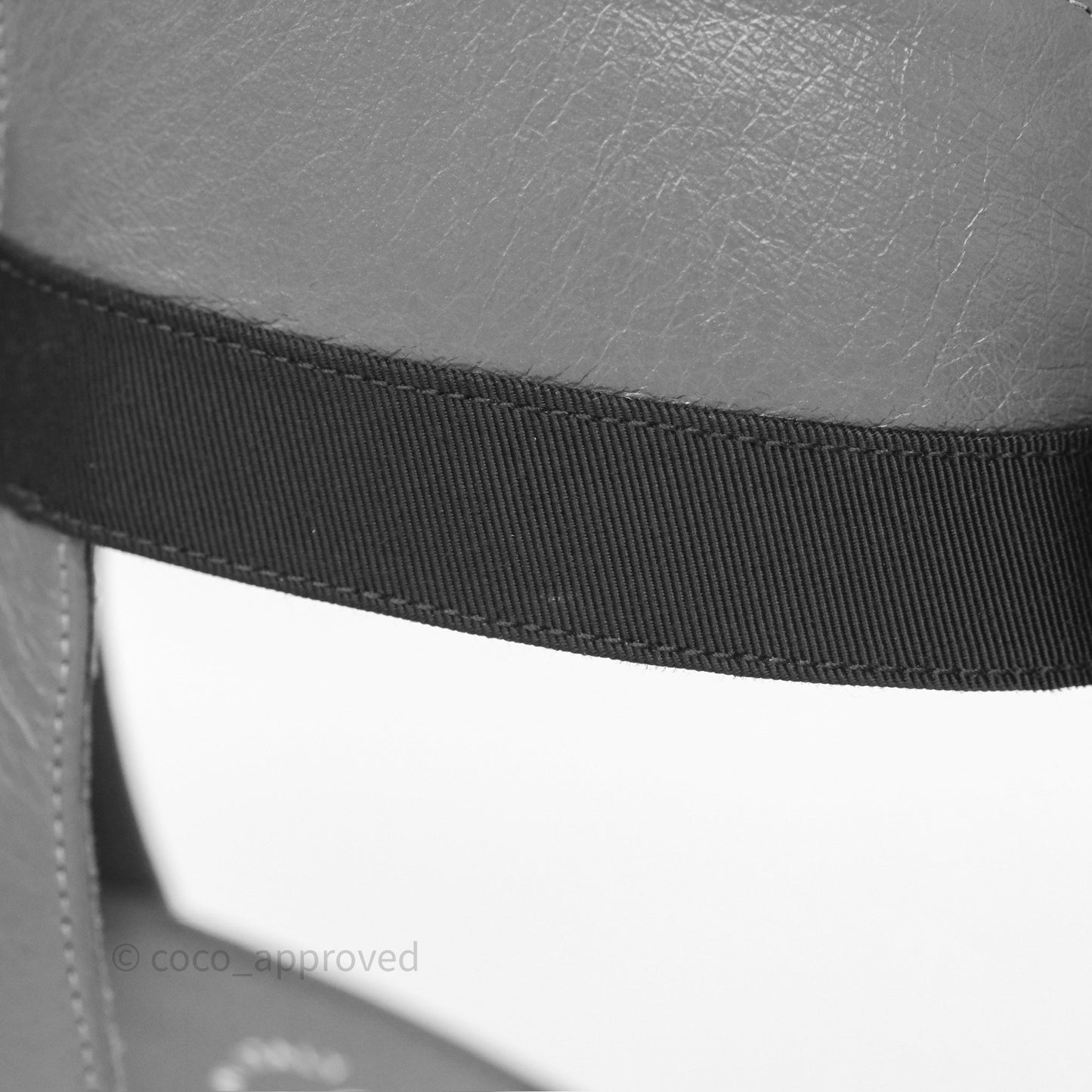 Chanel Cap Toe Bow Ankle-cuff Sandals Grey Black Lambskin