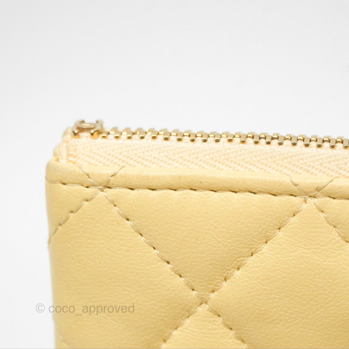 Chanel Quilted Mini O Case Yellow Lambskin Gold Hardware
