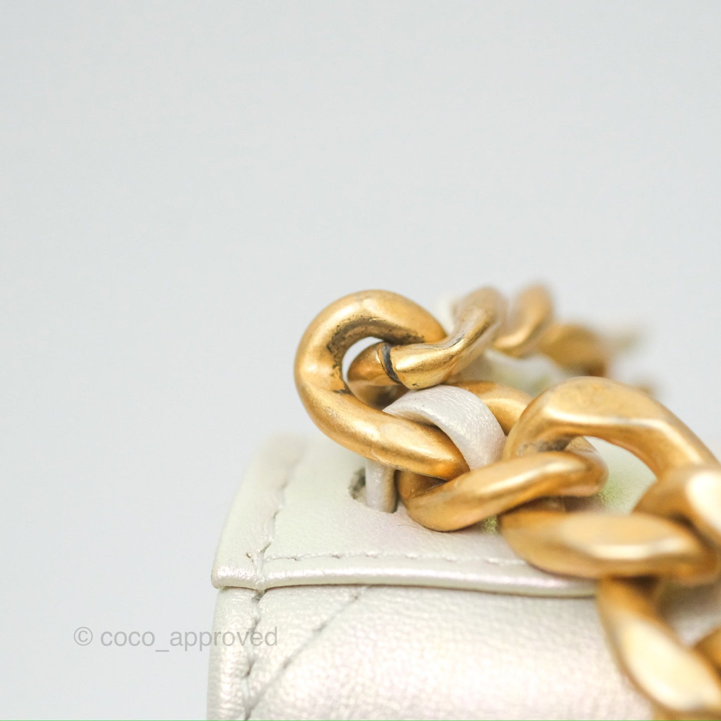 Chanel 19 Phone Holder Iridescent Ivory Mixed Hardware