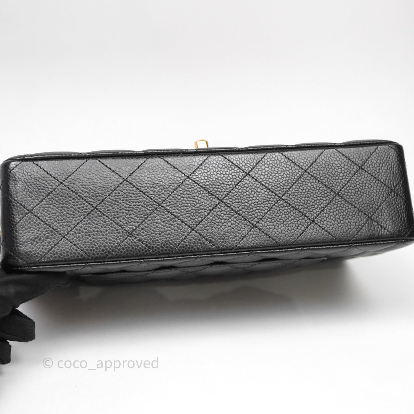 Chanel Quilted Classic M/L Medium Flap Black Caviar Gold Hardware