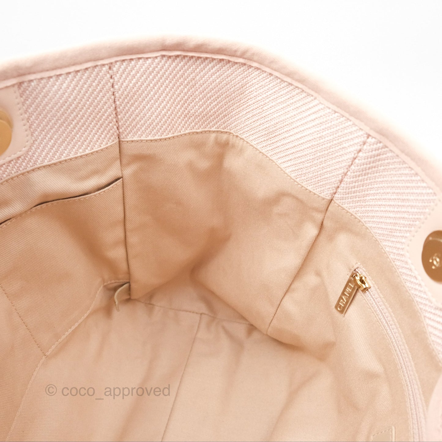 Chanel Medium Deauville Pink Canvas Gold Hardware