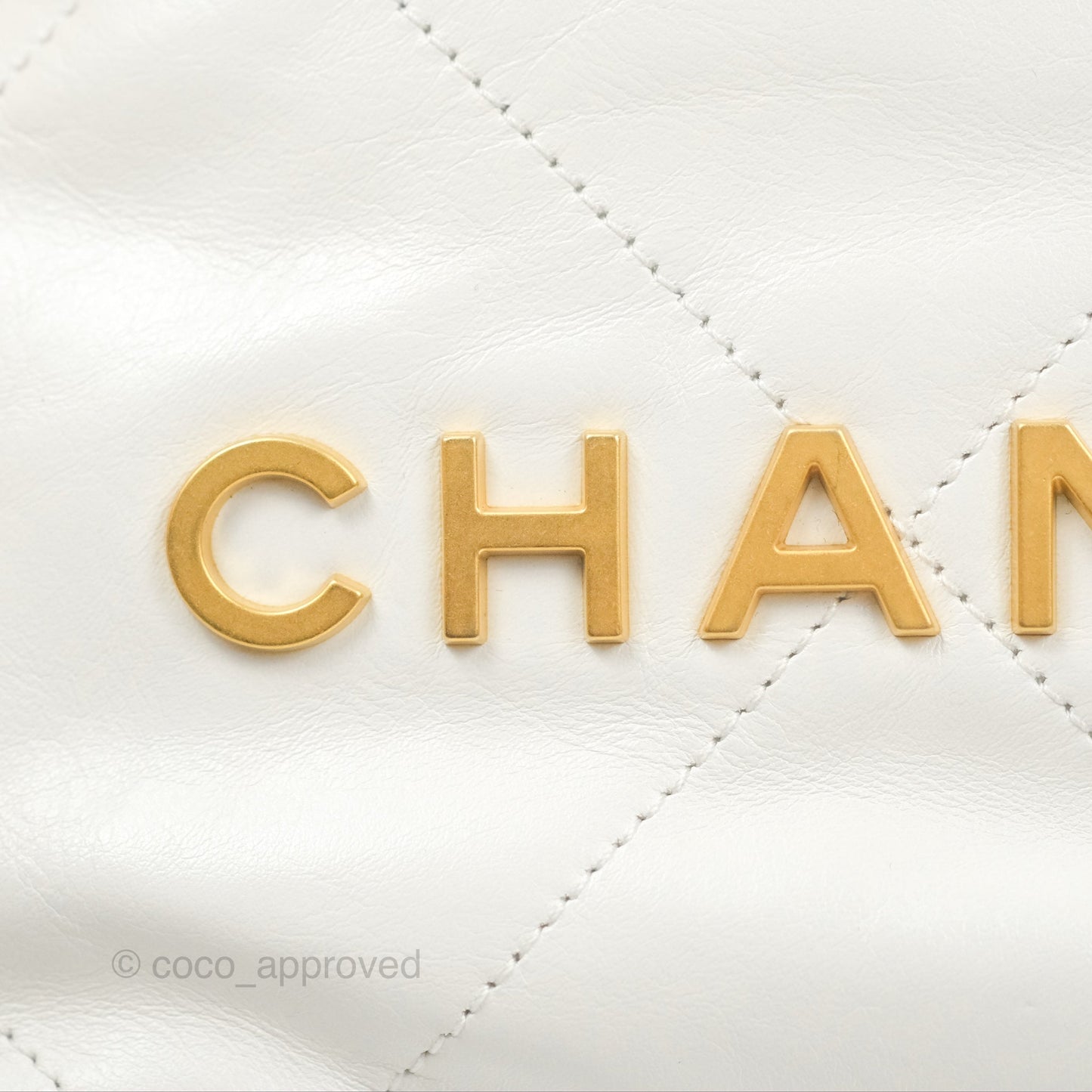 Chanel 22 Mini Bag White Crumpled Calfskin