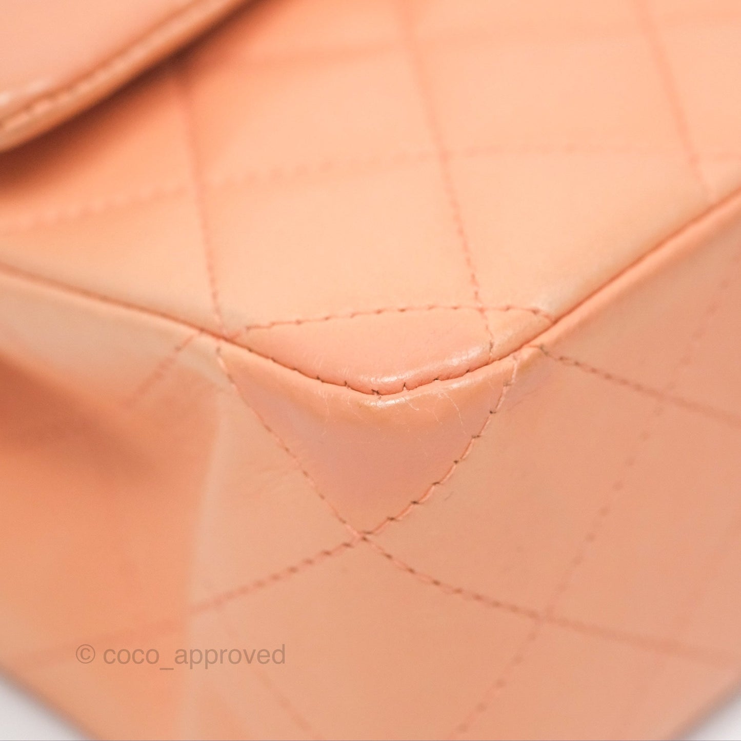 Chanel Classic M/L Medium Flap Quilted Peach Lambskin Gold Hardware
