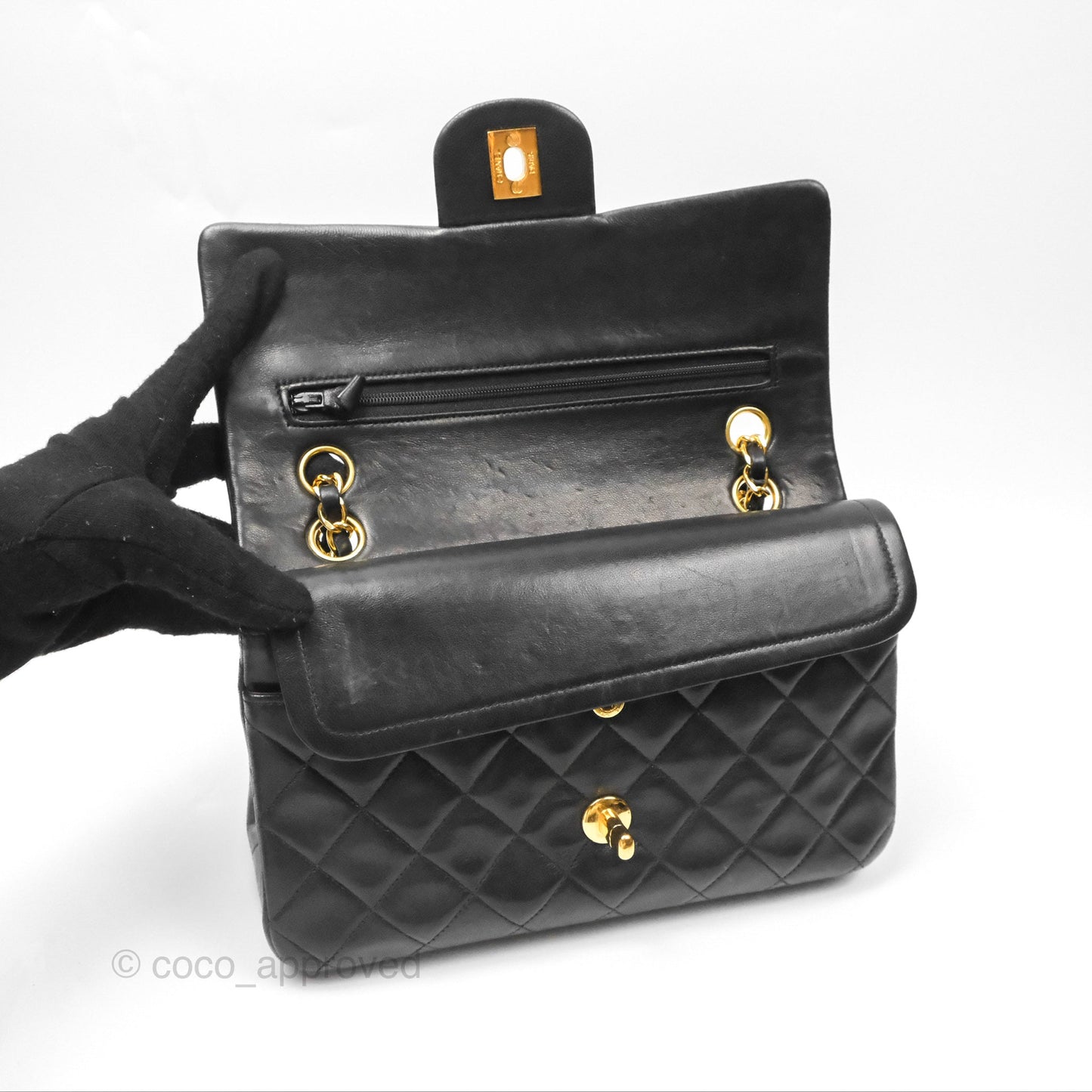 Chanel Classic Vintage Small Flap Black Lambskin 24K Gold Hardware