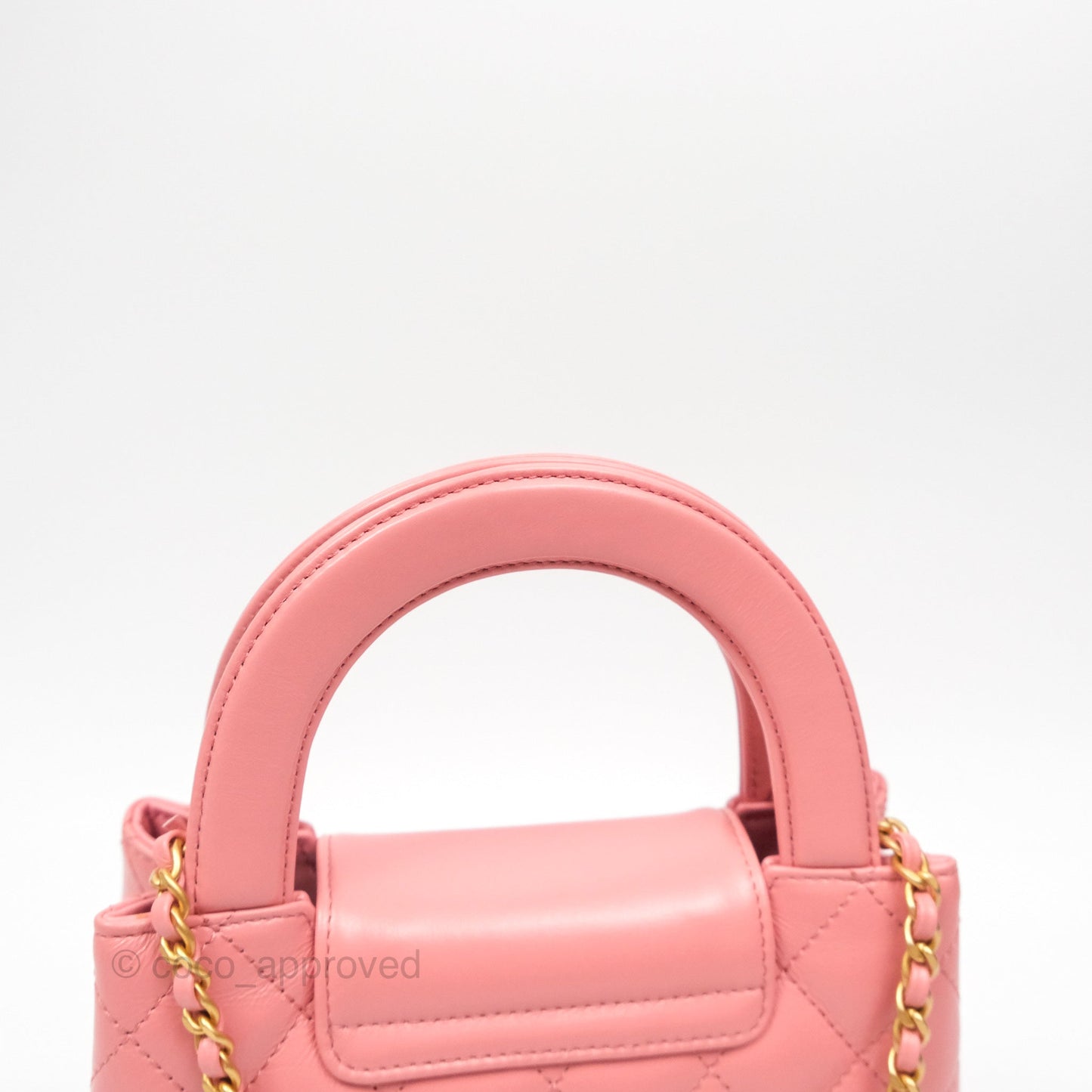 Chanel Kelly Bag Quilted Pink Shiny Calfskin Aged Gold Hardware