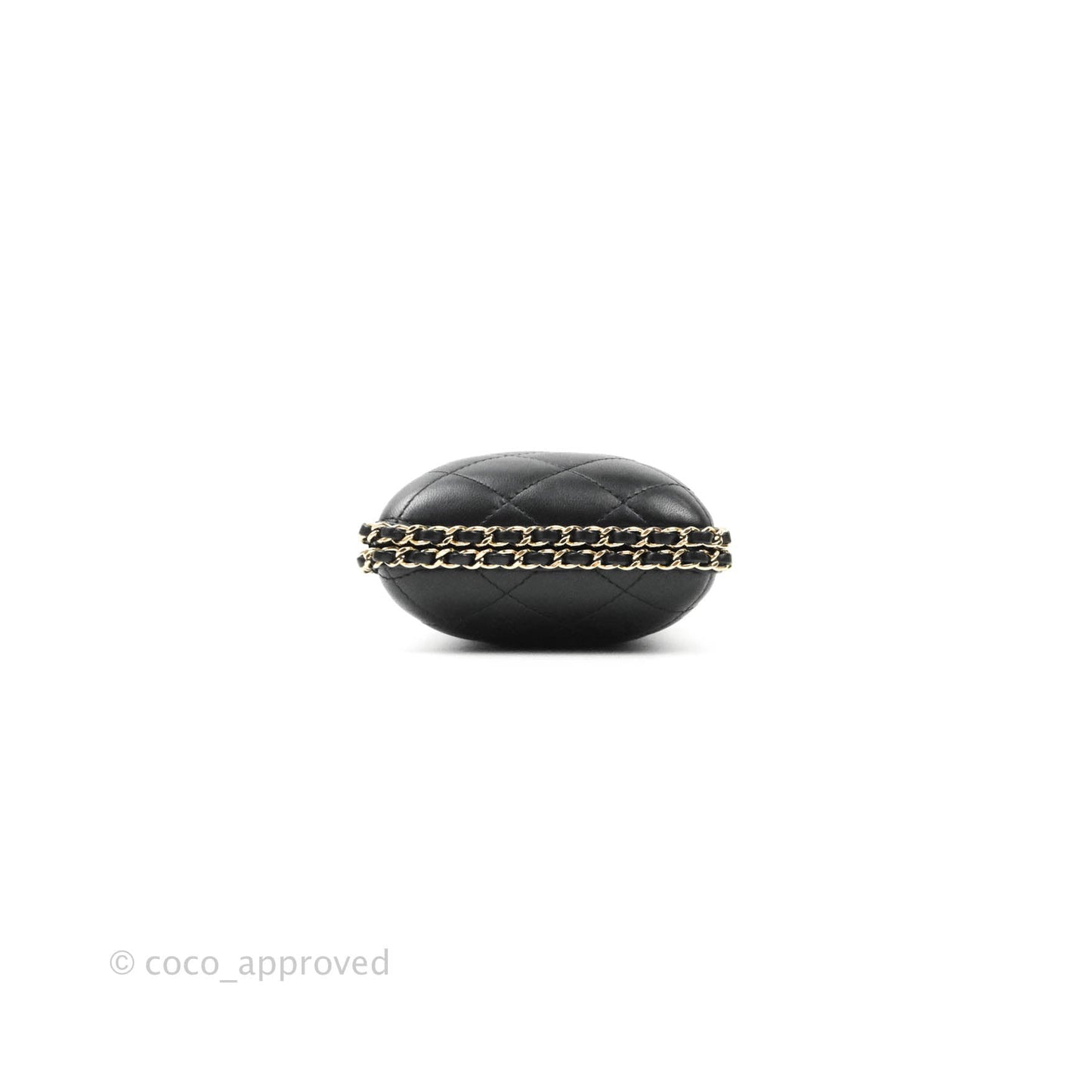 Chanel Quilted Chain Around Clutch Black Lambskin Gold Hardware