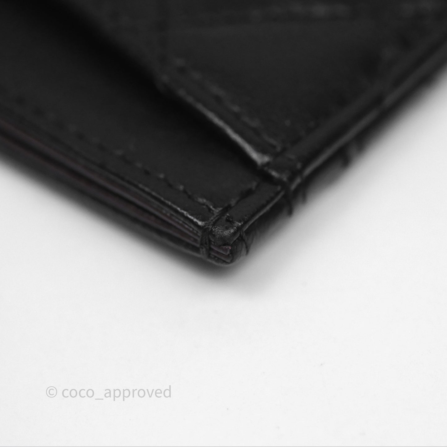 Chanel Classic Flat Card Holder Black Lambskin Silver Hardware