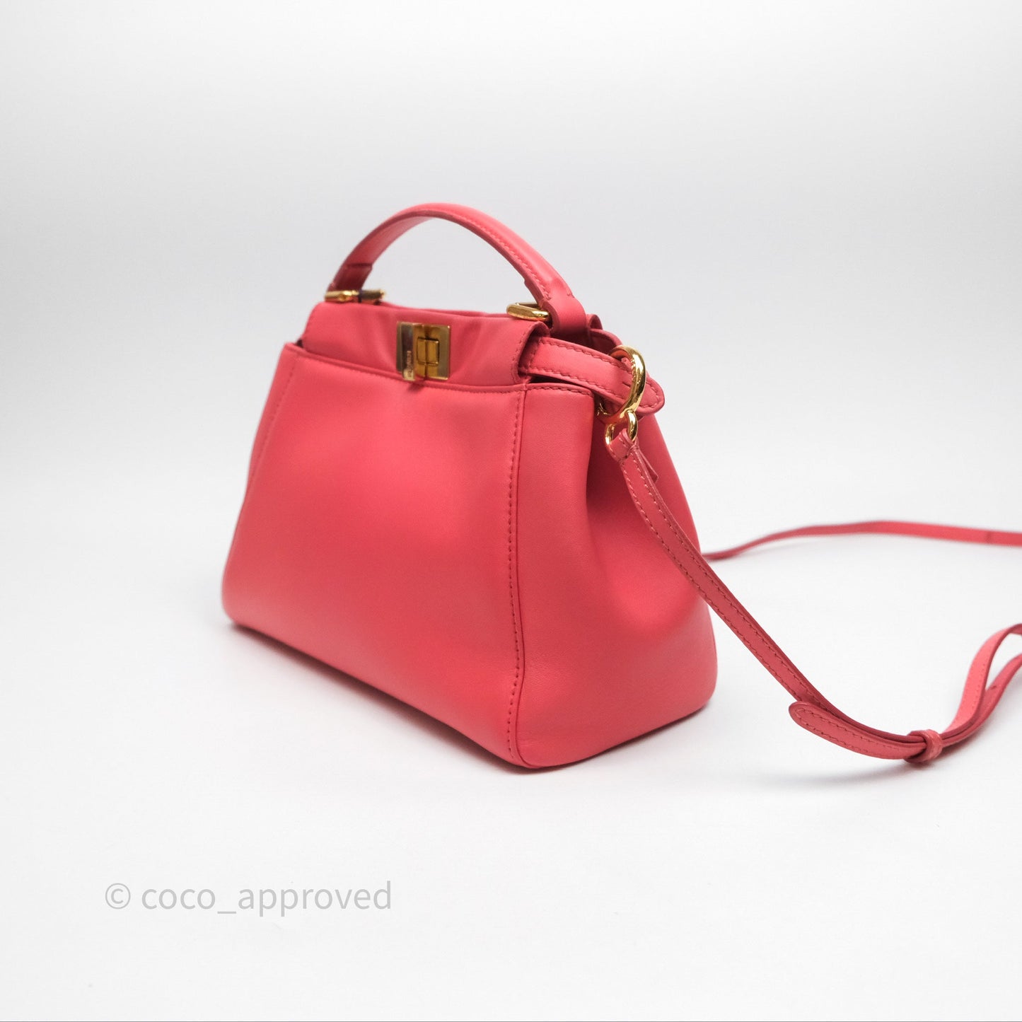 Fendi Nappa Mini Peekaboo Bag Hot Pink