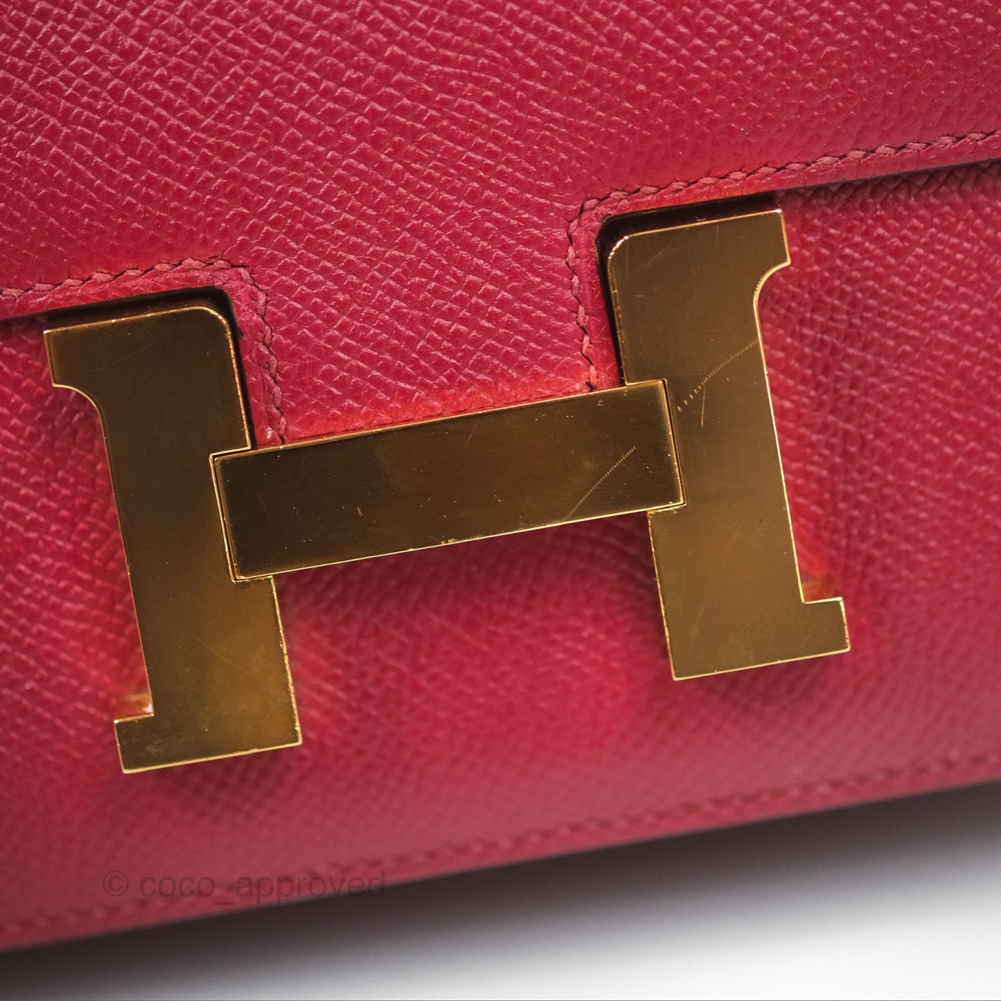 Hermès Constance Mini 18cm Rouge Grenat K1 Epsom Gold Hardware