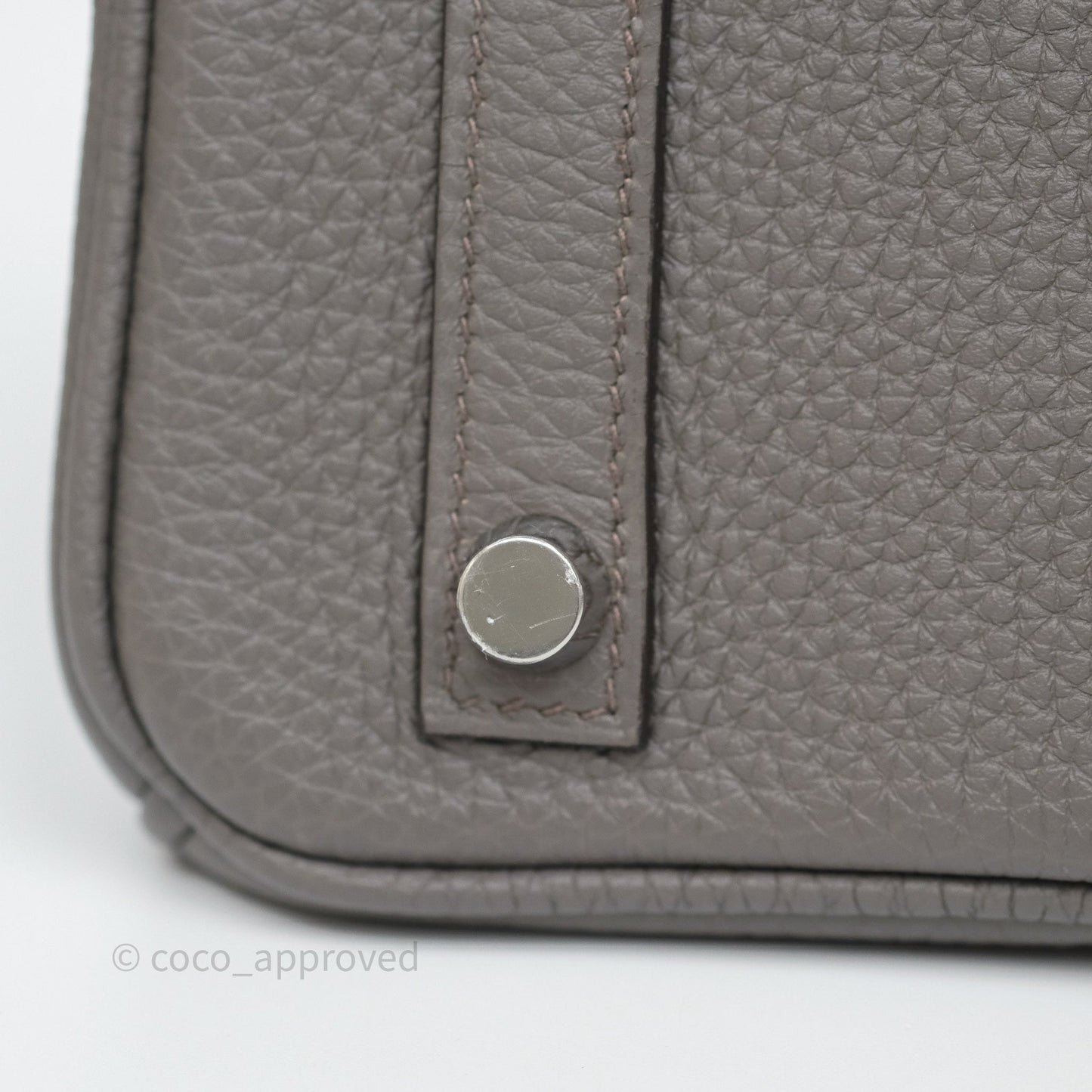 Hermès Birkin 25 Retourne Gris Etain 8F Togo Palladium Hardware