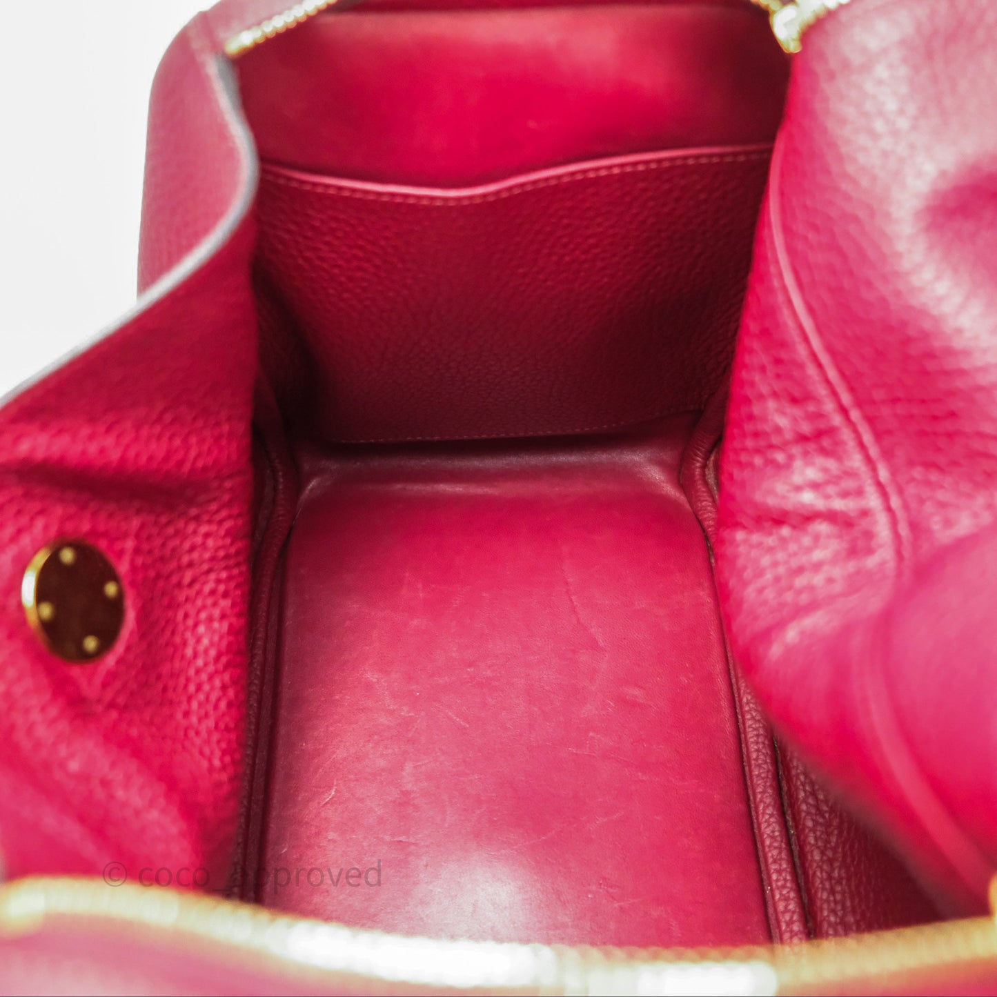 Hermès Lindy 30 Rouge Grenat K1 Clemence Gold Hardware