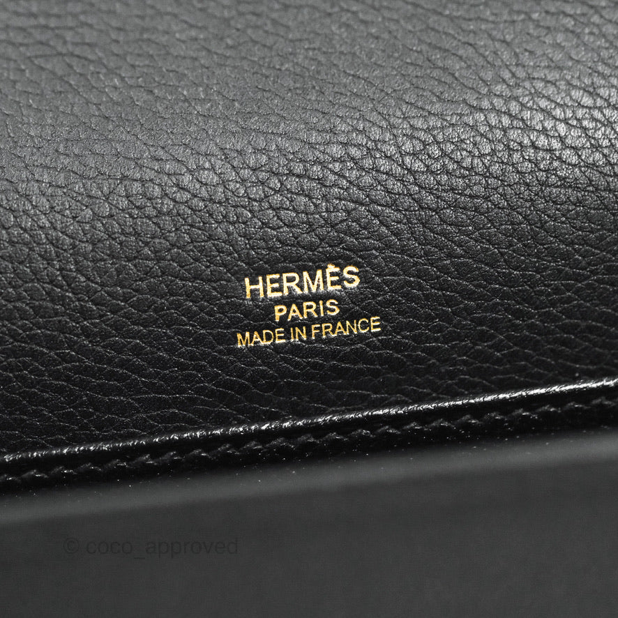Hermès Roulis Mini 18 Black Clemence Gold Hardware