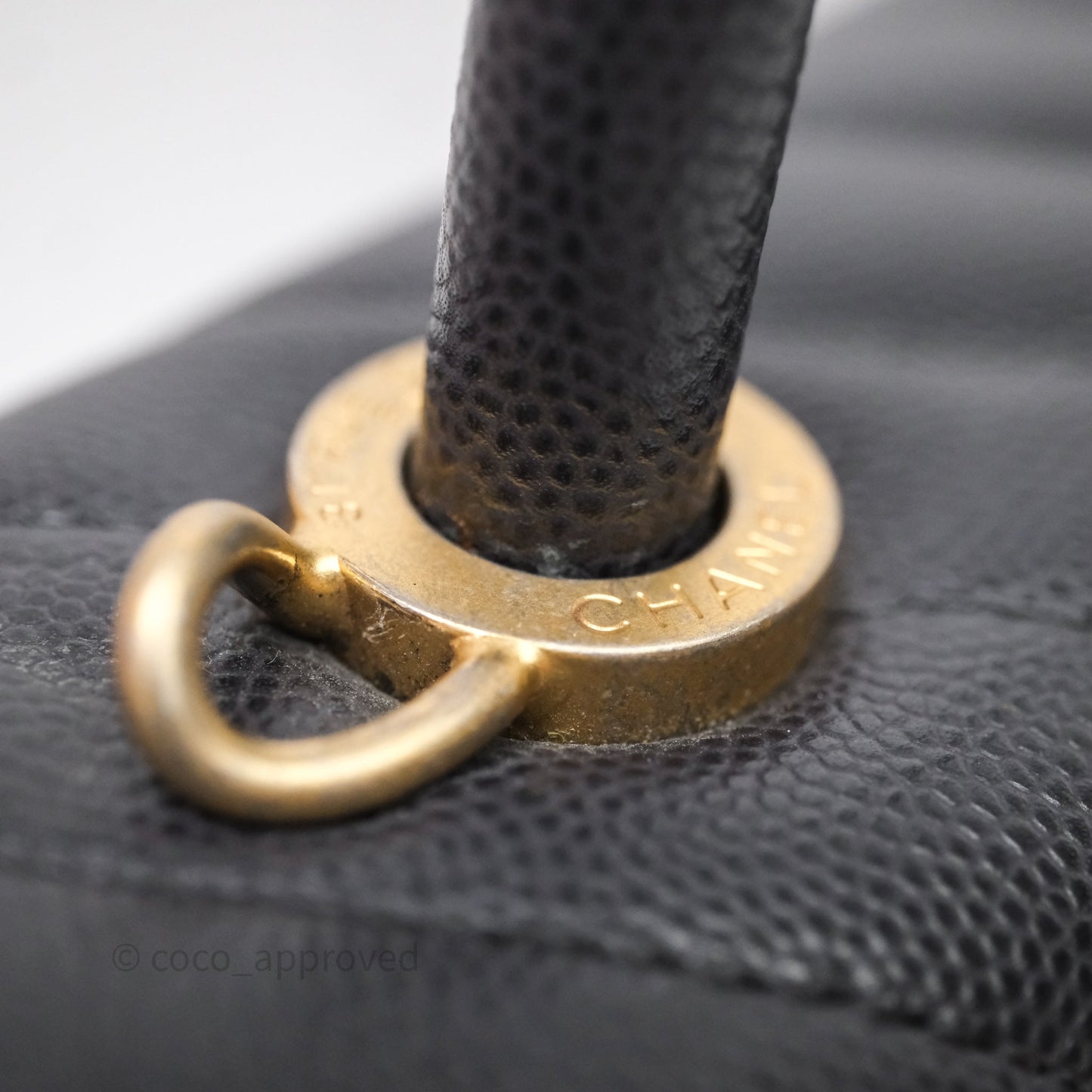 Chanel Medium Coco Handle Chevron Grey Bag Gold Hardware