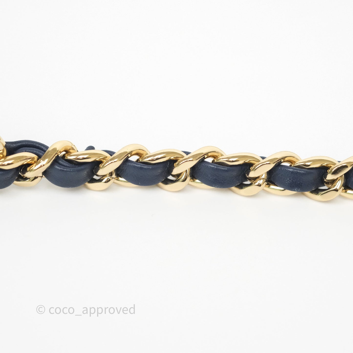 Chanel CC Mania Flap Bag Navy Lambskin Gold Hardware
