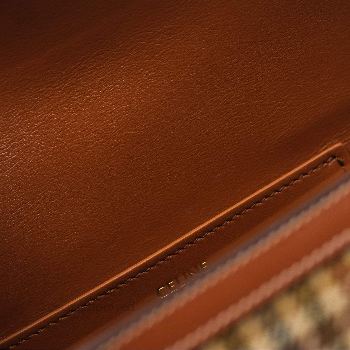 Celine Clutch on Strap in Tartan Textile and Natural Calfskin