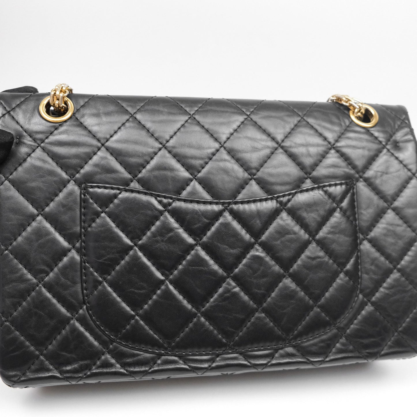 Chanel Reissue Quilted Aged Calfskin Black Gold Hardware 226