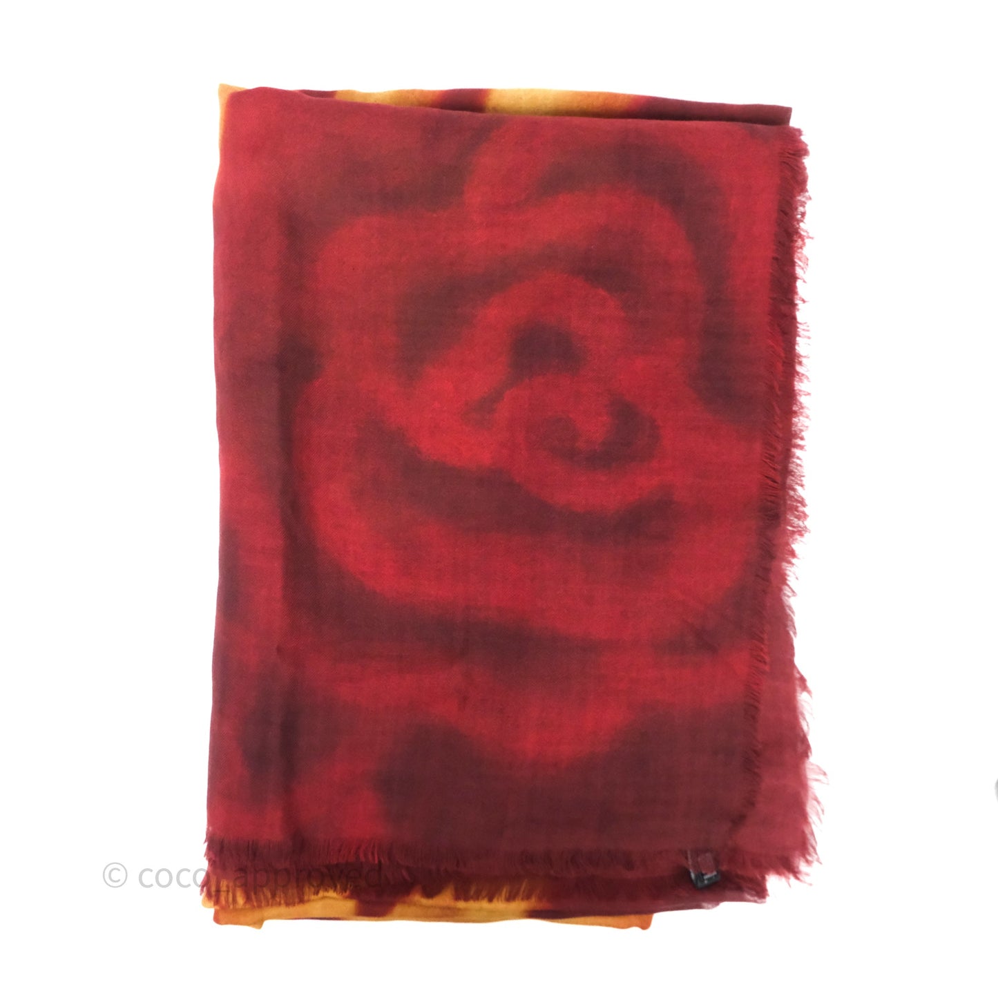 Chanel Horse Print Red/ Gold Cashmere Scarf