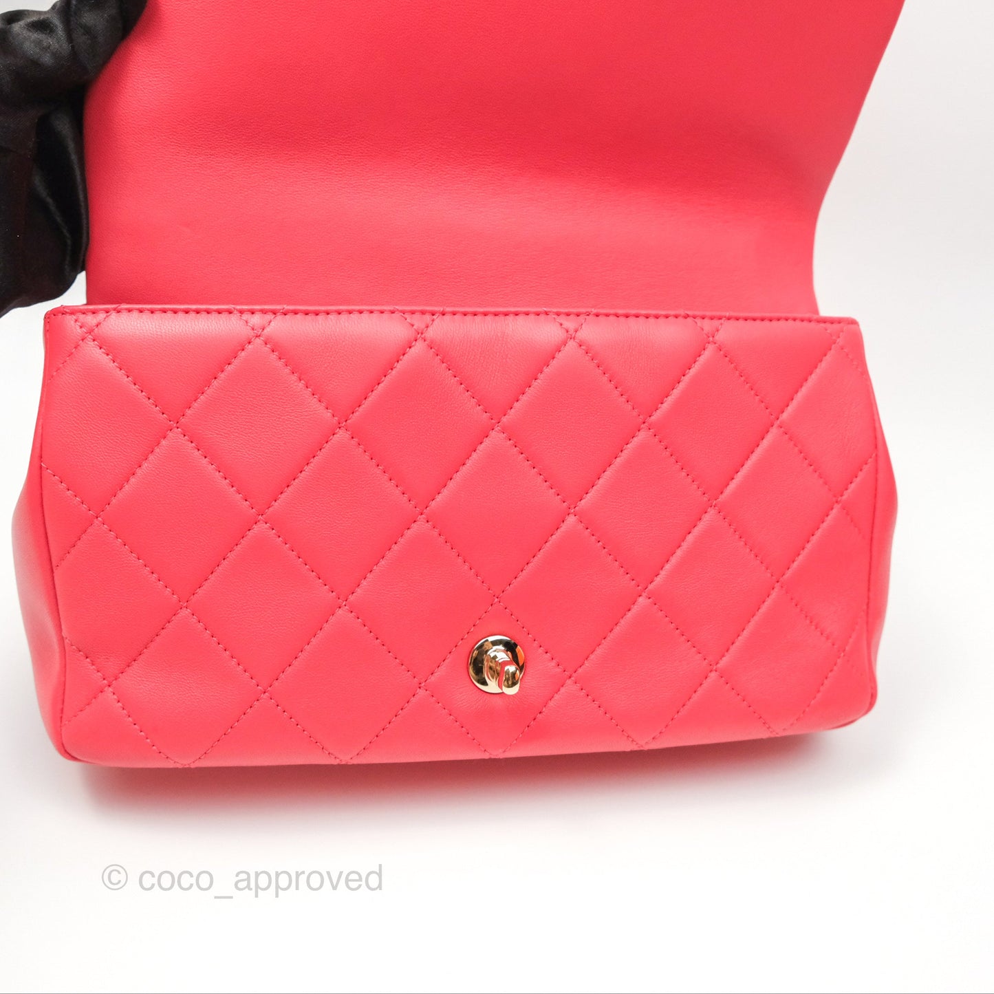 Chanel Quilted Resin Bi-Color Chain Flap Bag Dark Pink Lambskin