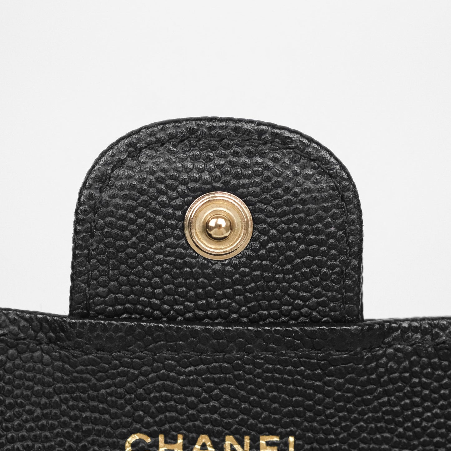 Chanel Classic Medium Flap Wallet Quilted Black Caviar Gold Hardware