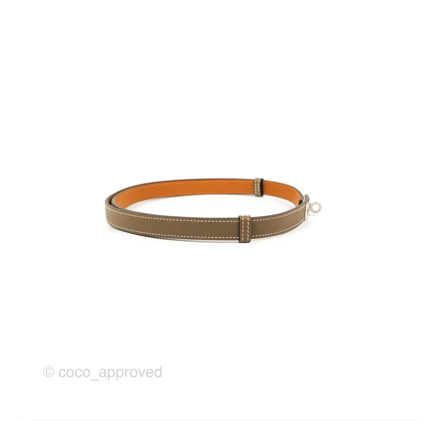 Hermès Kelly Buckle Belt Etoupe Epsom Palladium Hardware