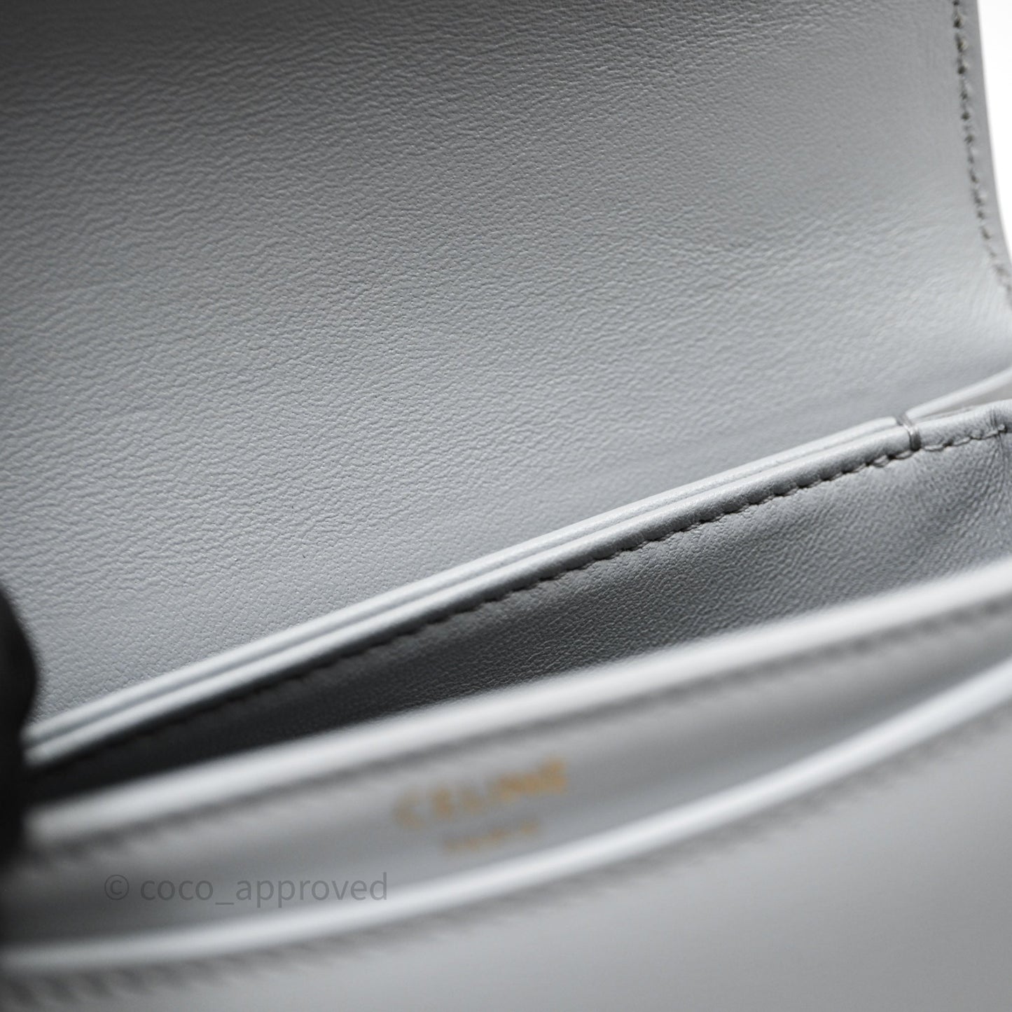 Celine Mini Besace Clea Grey Shiny Calfskin
