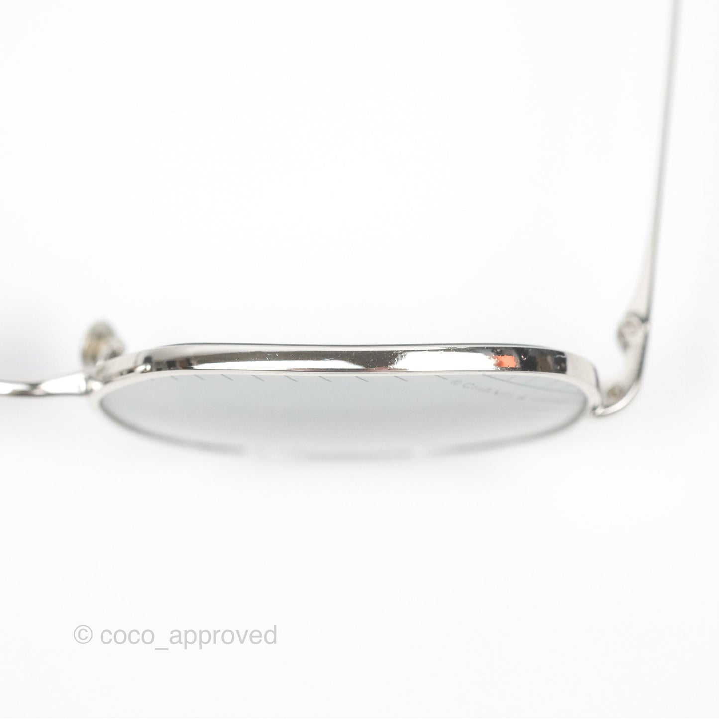 Chanel Gradient Lenses Square Sunglasses Silver Tone