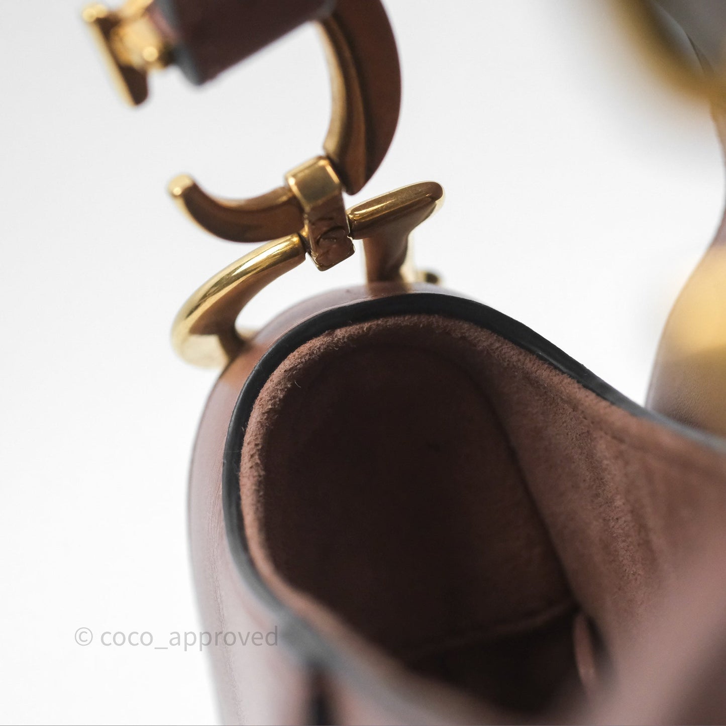 Christian Dior Mini Saddle Bag Rose Taupe Grained Calfskin Gold Hardware