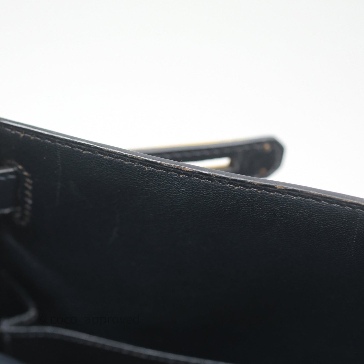 Hermès Vintage Kelly 28 Retourn Navy Box Leather Gold Hardware