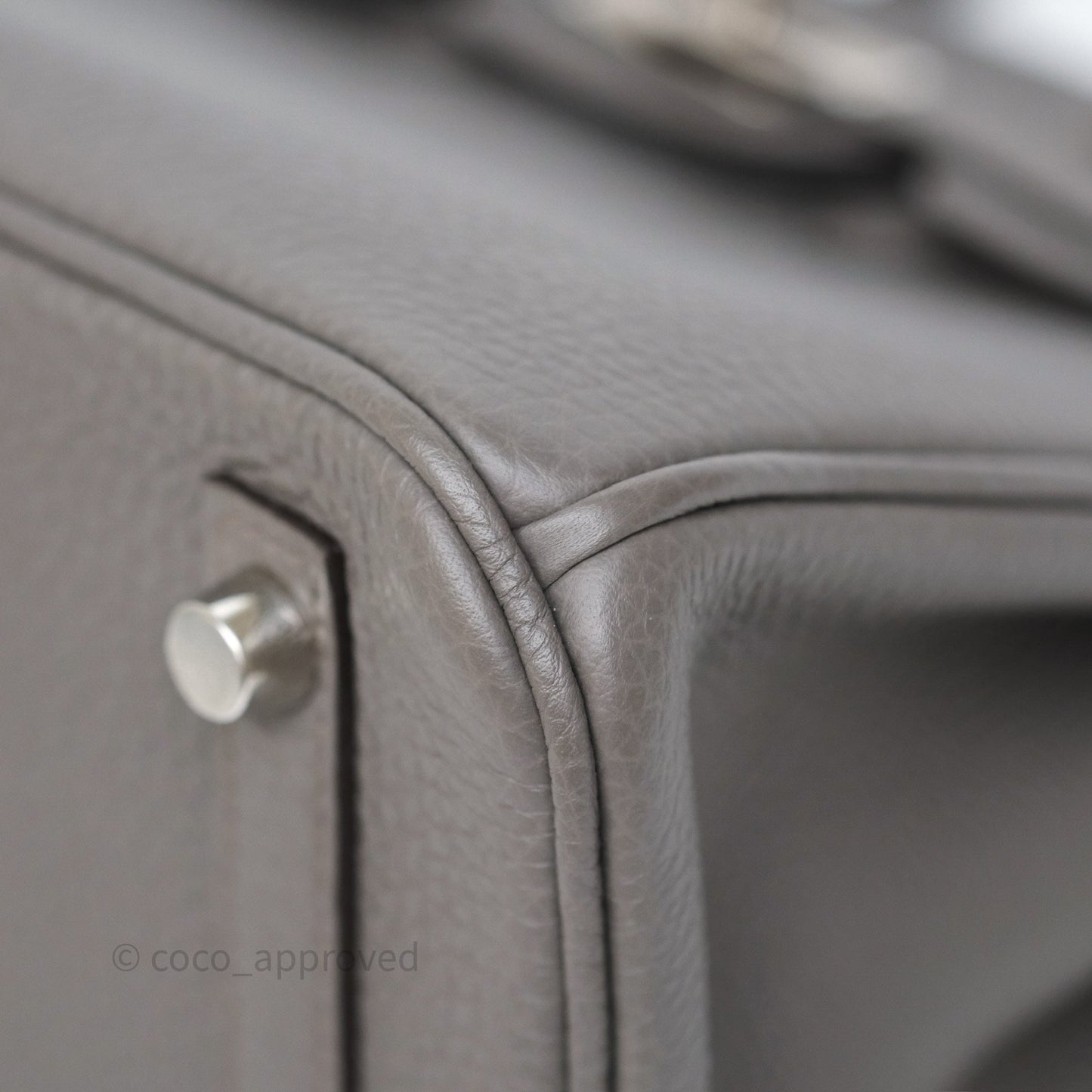 Hermès Birkin 25 Retourne Gris Etain 8F Togo Palladium Hardware