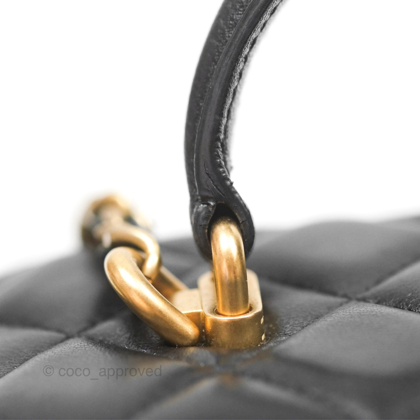 Chanel Vanity Rectangular Top Handle Black Lambskin Aged Gold Hardware