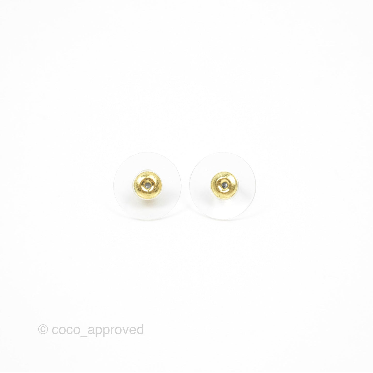 Chanel CC Crystal Star Earrings Gold Tone 23B