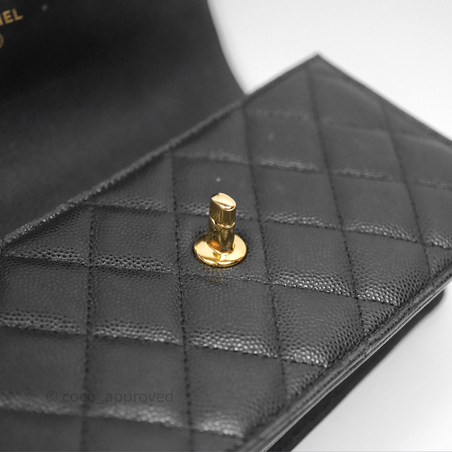 Chanel WOC Bag Charm Black Caviar Gold Hardware