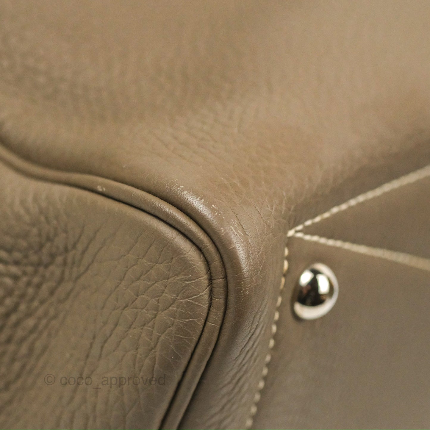 Hermes Victoria II 35 Bag Etoupe Clemence Palladium Hardware